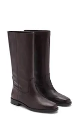 マンゴ レディース シューズ ブーツ・レインブーツ MANGO Knee High Boot Chocolate チョコレート