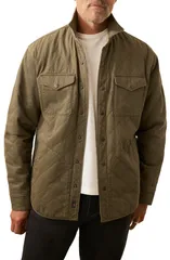ファレティ メンズ アウター ジャケット・ブルゾン キルティング Faherty Dougood Feather Bondi Reversible Quilted Jacket Prairie Olive オリーブ