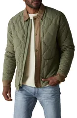 ノーマルブランド メンズ アウター ジャケット・ブルゾン キルティング The Normal Brand James Quilted Canvas Liner Jacket Moss Cedar