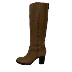 TORY BURCH(トリーバーチ) ロングブーツ 7M レディース美品  - ブラウン ステッチ/アウトソール張替済 レザー