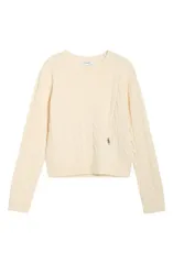 スポーティ アンド リッチ レディース アウター パーカー・スウェット ウール セーター ニット Sporty Rich SRC Monogram Cashmere Wool Cable Knit Sのサムネイル