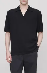 アーペーセー メンズ トップス ポロシャツ APC Livio Johnny Collar Polo Lzz Black ブラックのサムネイル