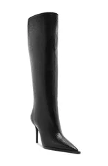 シュッツ レディース シューズ ブーツ・レインブーツ Schutz Mary Up Snakeskin Embossed Knee High Boot Black ブラック