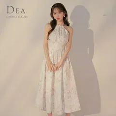 DEA. by ROBE de FLEURS ディアバイローブドフルール ロングドレス DE3783［花柄ホルターネックフレアロングキャバドレス] Pink