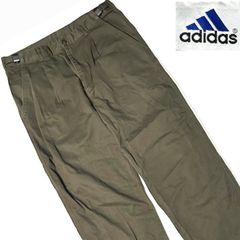 adidas バックロゴ ステッチ ワイドパンツ カーキ 32 綿100 Y2K - メルカリ