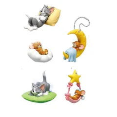 トムとジェリー Tom and Jerry すやすやフレンドFig. 全4種セット フルコンプ ガチャ ガチャガチャ カプセルトイ フィギュア かわいい 癒し系