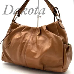 【B4905】 Dakota ダコタ トートバッグ レザー ライトブラウン 編み込みハンドル ギャザー 肩掛け ホーボー サイドポケット