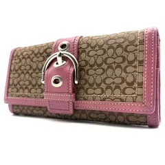 COACH y2k minisignature soho wallet コーチ ミニシグネチャーソーホー財布 バックルデザイン ブラウンピンク