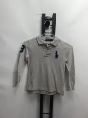 ポロ ラルフローレン キッズ ビックポニー 長袖 カラーTシャツ グレー 4T