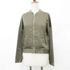 アダムエロペ Adam et Rope' ブルゾン ジャンバー ジップアップ ドロップショルダー ストレッチ カーキ F