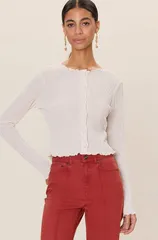 レベッカテイラー レディース アウター パーカー・スウェット カーディガン ニット Rebecca Taylor Taryn Knit Cardigan Cream クリーム