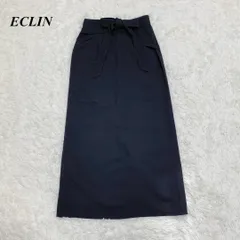 ECLIN ウエストリボン ロング丈 タイトスカート M ブラックのサムネイル