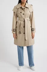 ロンドンフォグ レディース アウター ジャケット・ブルゾン コート London Fog Wateresistant Belted Trench Coatinted Greigeのサムネイル