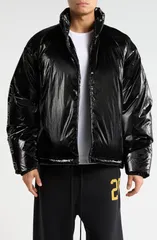 フィアオブゴッド メンズ アウター ジャケット・ブルゾン Fear of God Essentials Puffer Jacket Metallic Black ブラックのサムネイル