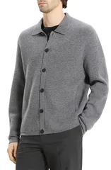 セオリー メンズ アウター パーカー・スウェット カーディガン Theory Cameron Cashmere Cardigan Charcoal Melange チャコールのサムネイル