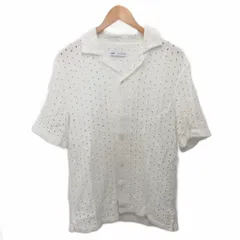 ザラ ZARA オープンカラーシャツ カットワーク 半袖 M 白 ホワイト 2675/300/250