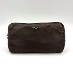 PRADA 三角ロゴ ナイロン グレーグリーン ポーチ