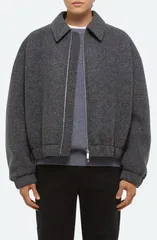 ヘルムート ラング メンズ アウター ジャケット・ブルゾン Helmut Lang Boiled Bomber Grey Melange Black ブラックのサムネイル