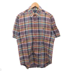 ポロ バイ ラルフローレン Polo by Ralph Lauren ボタンダウンシャツ BDシャツ ポニー刺繡 チェック 半袖 赤系 M