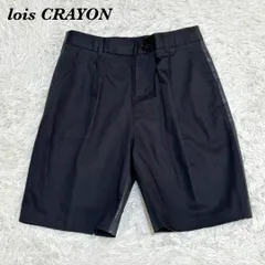 【美品】 lois CRAYON　光沢切替キュロットハーフパンツ M ブラック