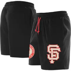 ニューエラ メンズ ボトムス ハーフパンツ・ショーツ ショートパンツ ニット Mens New Era Black San Francisco Giants Color Packnit Shortsのサムネイル