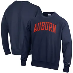 チャンピオン メンズ アウター パーカー・スウェット シャツ Mens Championavy Auburn Tigers Arch Reverse Weave Pullover Sweatshirt Navy ネイビー