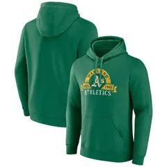 マジェスティック メンズ アウター パーカー・スウェット Mens Majestic Kelly Green Oakland Athletics Utility Pullover Hoodie Kelのサムネイル