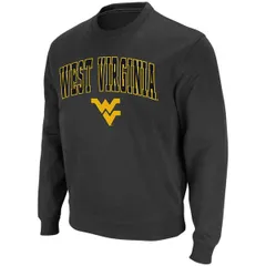 コロシアム メンズ アウター パーカー・スウェット クルーネック シャツ ロゴ Mens Colosseum Charcoal West Virginia Mountaineers Arch Logo Crew Neck Sweatshirt Charcoal