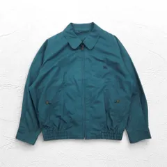 Burberrys 90年代 スウィングトップ ハリントンジャケット S グリーン 裏地ノバチェック切り替え ワンポイントロゴ刺繍 日本製