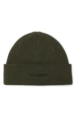 オールセインツ メンズ アクセサリー 帽子 刺繍 ロゴ AllSaints Embroidered Logo Beanie Beetle Green グリーン