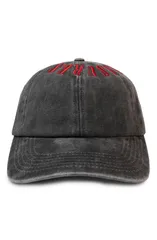 プレジャーズ メンズ アクセサリー 帽子 コットン キャップ PLEASURES Onyx Crown Washed Cotton Twill Baseball Cap Black Red ブラックのサムネイル