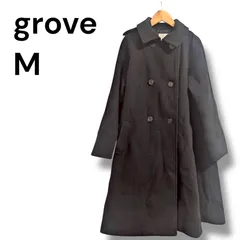 a2342 grove グローブ ダブルボタン ロングコート ブラック Mサイズのサムネイル