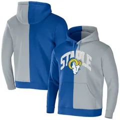 ステイプル メンズ アウター パーカー・スウェット ロゴ Mens NFL x Staple Royalos Angeles Ramsplit Logo Pullover Hoodie Royalのサムネイル