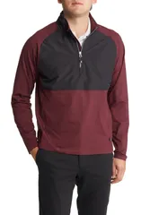 カッターアンドバック メンズ アウター パーカー・スウェット ハーフジップ Cutter Buck Adapt Hybrid Quarter Zipullover Bordeaux Black ブラッのサムネイル