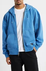 バンズ メンズ アウター パーカー・スウェット フリース Vans Oversize Fleece Zip Hoodie True Blue ブルー