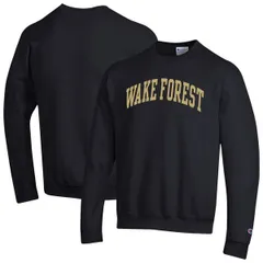 チャンピオン メンズ アウター パーカー・スウェット シャツ フリース Mens Champion Black Wake Forest Demon Deacons Basic Arch Fleece Pullover Sweatshirt Black ブラック