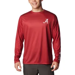 コロンビア メンズ トップス Tシャツ Mens Columbia Crimson Alabama Crimson Tide Terminal Shot OmniShade Long Sleeve TShirt Crimson クリムゾン