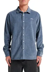 クイックシルバー メンズ アウター ジャケット・ブルゾン コーデュロイ シャツ コットン Quiksilver Cotton Corduroy ButtonUp Overshirt China Bluのサムネイル