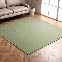 新品 イケヒコ ラグ カーペット ラグマット ジャガード織り 撥水 洗える 2畳 正方形 Carm グリーン 約185×185cm 北欧 オールシーズン コンパクト 軽量 ヘリンボーン シンプル おしゃれ 丸洗いOK ホットカーペット 床暖房対応 ＃12932のサムネイル
