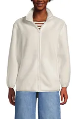 ランズエンド レディース アウター ジャケット・ブルゾン フリース Lands End Cozy High Pile Full Zip Fleece Jacket Ivory アイボリー