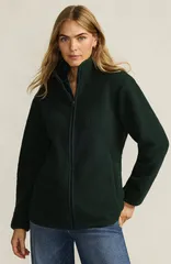 ランズエンド レディース アウター ジャケット・ブルゾン フリース Lands End Cozy High Pile Full Zip Fleece Jacket Woodland Forest フォレスト