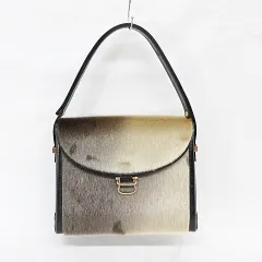 バッグ ハンドバッグ ショルダーバッグ レザー 毛皮 ブラック ブラウン 黒 茶 