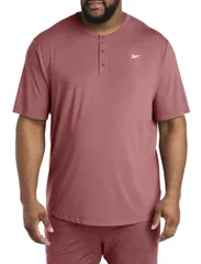 リーボック メンズ トップス シャツ トール Reebok Big Tall Performance Perfect Henley TShirt Sedona Roseのサムネイル