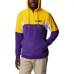 コロンビア メンズ アウター ジャケット・ブルゾン パーカー Mens Columbia Purple LSU Tigers Lodge QuarterZip Hoodie Purple パープル