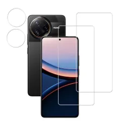 HUAKE 国産硝子素材製 Xiaomi Poco F7 Pro / F7 Ultra 用 ガラスフィルム(2枚) +カメラフィルム (2枚) 強化 ガラス 液晶 保護 フィルム