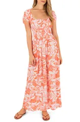 ハーレー レディース トップス ワンピース フラワー柄 プリント マキシ フラワー Hurley Paloma Floral Print Maxi Dress Fruit Punchのサムネイル