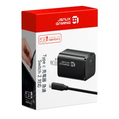 JSAUX PD 60W 充電器 急速 Switch 2 対応, PSE認証済みのGan 充電器 小型, 携帯電話 type-c/type-c iPad/Switch 2 用 ACアダプター