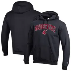 チャンピオン メンズ アウター パーカー・スウェット ロゴ フリース MensChampion Black Washington State Cougars Arched Logo Fleece Pullover Hoodie Black ブラック