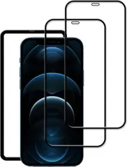 【2枚セット】ガイド枠付き KPNS 日本素材製 全面保護 iPhone 12 Pro 用 / iPhone12 用 ガラスフィルム 強化ガラス カバー 保護フィルム