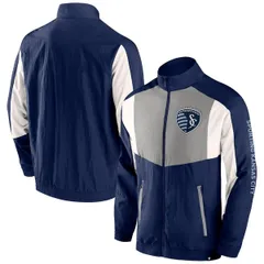 ファナティクス メンズ アウター ジャケット・ブルゾン Mens Fanatics Branded Navy Sporting Kansas City Net Goal Raglan FullZip Track Jacket Navy ネイビー